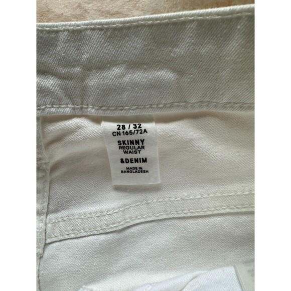 & Denim Worn‎ Once Dharla Skinny regular waist white jeans Women Size 28 x 32 - Picture 7 of 10